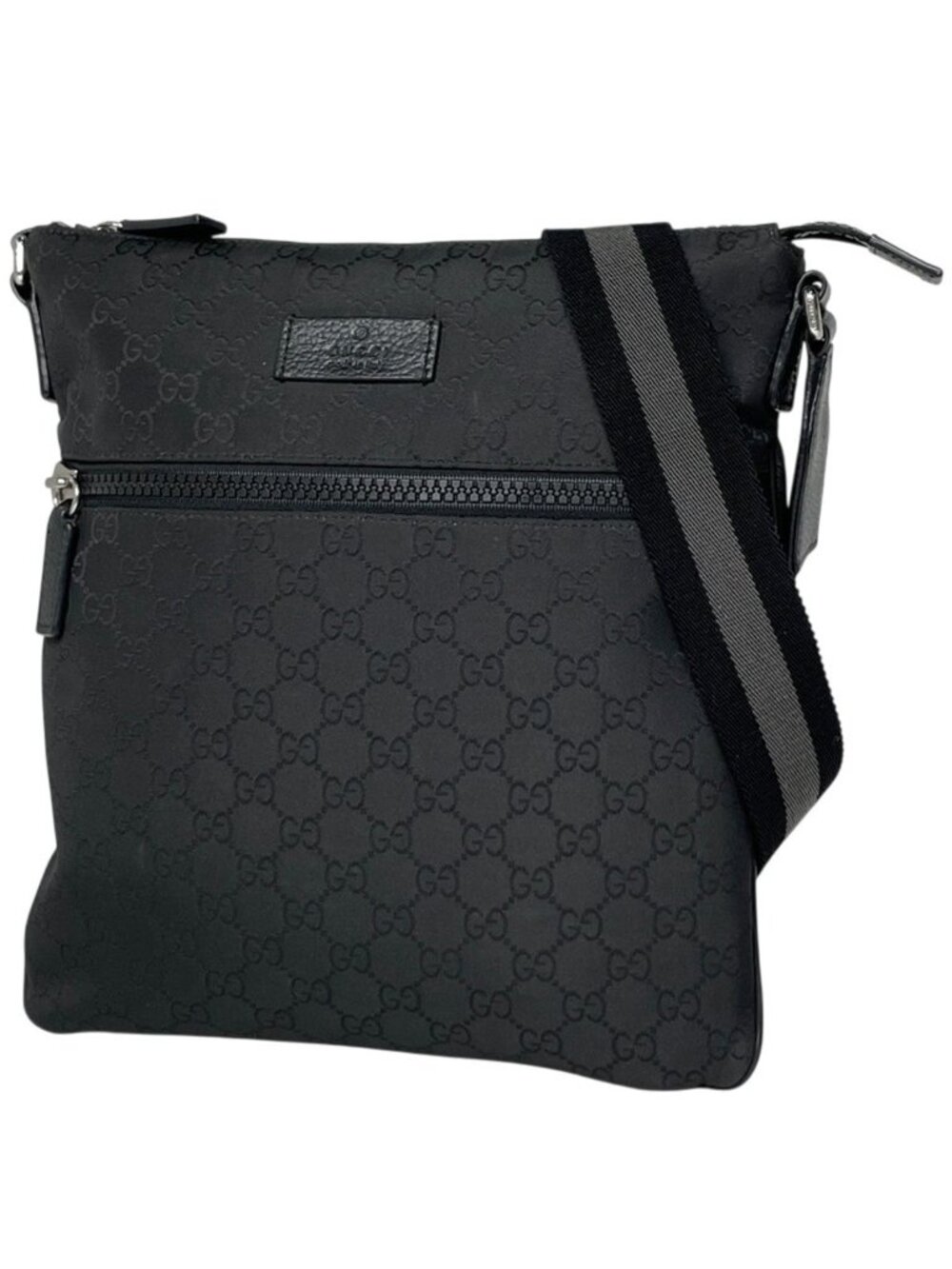 Gucci Shoulder Bag GG Pattern Nylon Black